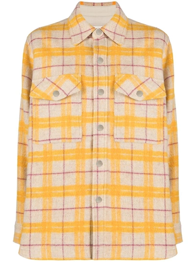 Shop Isabel Marant Étoile Faxonli Checked Overshirt In Yellow