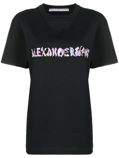 Shop Alexander Wang Logo-print T-shirt In Black