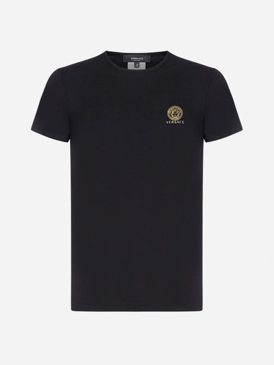 Shop Versace 2 Pack - Medusa Logo Cotton T-shirt