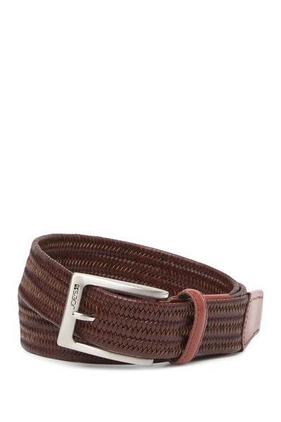 Joe's Jeans Leather Stretch Braid Belt In Brown