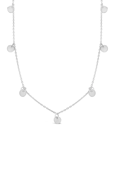 Sterling Forever Sterling Silver Disk Charm Necklace In Silver