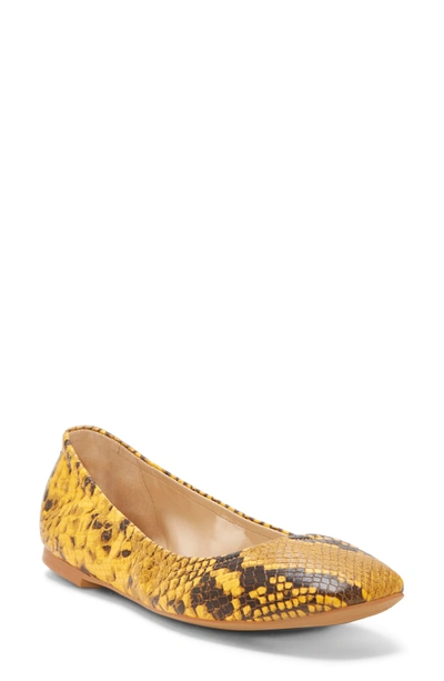 Shop Vince Camuto Brindin Leather Flat In Golden Mustard Leather