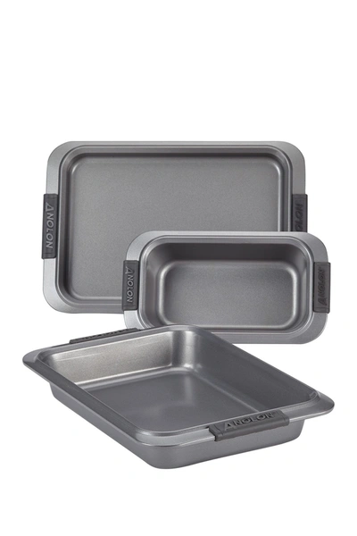 Shop Anolon Advanced Nonstick Bakeware Bakeware 3-piece Set In Gray