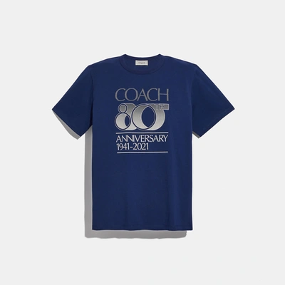 Shop Coach 80th Anniversary T-shirt In Blue