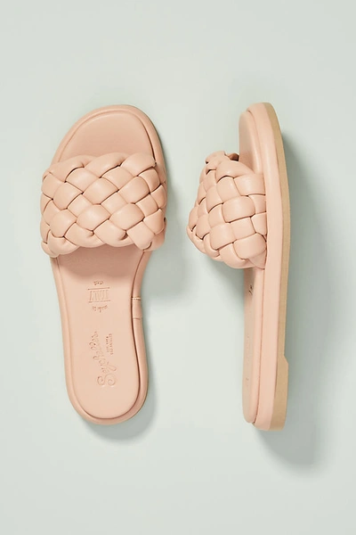 Shop Seychelles Belissima Puffy Woven Slide Sandals In Beige