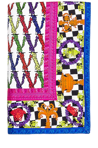 Shop Versace Beach Towel In Multi