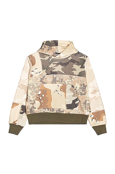 Shop Amiri Fitted Patchwork Hoodie In Camo