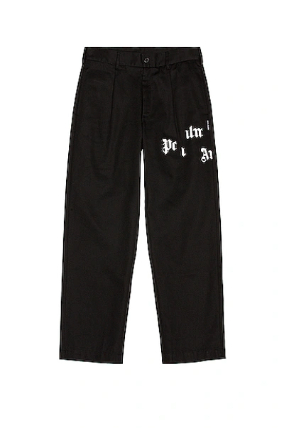 Shop Palm Angels Broken Logo Chino In Black