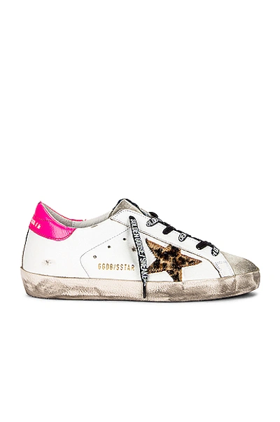 Shop Golden Goose Superstar Sneaker In Ice  White  Brown Leopard & Fuchsia Fluo