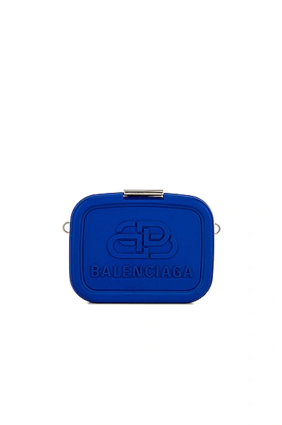 Shop Balenciaga Lunch Box Mini Case In Blue