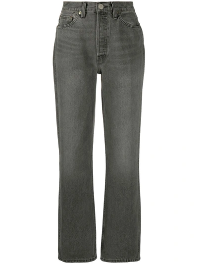 Shop Re/done High-rise Straight-leg Jeans In Grey