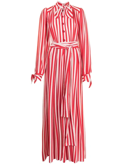 Shop Dolce & Gabbana Striped Crepe-de-chine Maxi Dress In Hanhs Multi Color