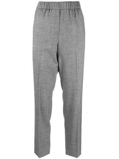 Peserico Elasticated-waistband Tailored Trousers In Grey