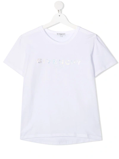 Shop Givenchy White Jersey T-shirt With Logo