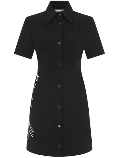 Shop Off-white Mini Dress In Black