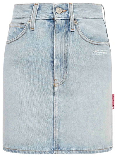 Shop Off-white Mini Skirt In Blue
