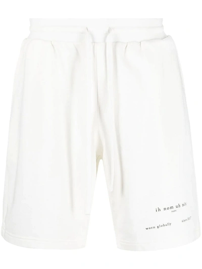Shop Ih Nom Uh Nit White Cotton Track Shorts In Bianco