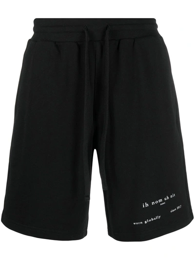 Shop Ih Nom Uh Nit Black Cotton Track Shorts In Nero