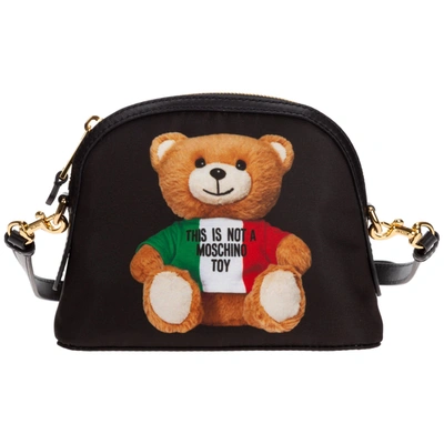 Shop Moschino Teddy Bear Crossbody Bags In Black