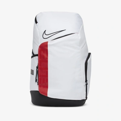 Shop Nike Elite Pro Basketball Backpack In White,university Red,black