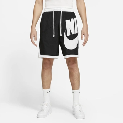 Shop Nike Dri-fit Throwback Futura Men's Basketball Shorts In Black,black,white,white