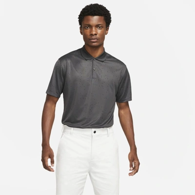 Shop Nike Dri-fit Victory Men's Printed Golf Polo In Dark Smoke Grey,white