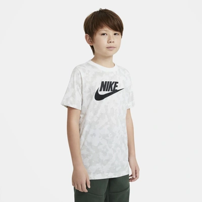 Shop Nike Sportswear Big Kids' Printed T-shirt In Summit White