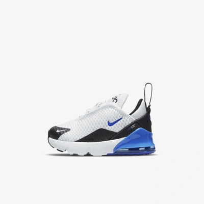 Shop Nike Air Max 270 Baby/toddler Shoe In White,black,signal Blue