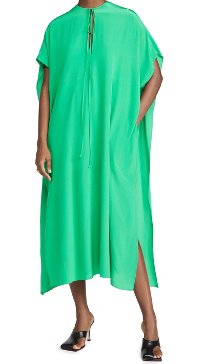 Shop Victoria Beckham Caftan Midi Dress In Emerald Green