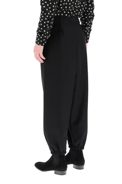 Shop Saint Laurent Hakama Trousers In Black