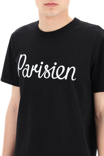 Shop Maison Kitsuné Parisien Print T-shirt In Black,white