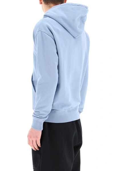 Shop Ami Alexandre Mattiussi Hooded Sweatshirt Ami De Coeur Patch In Light Blue