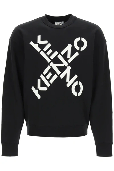 Shop Kenzo Sport Big X Sweatshirt In Black,white