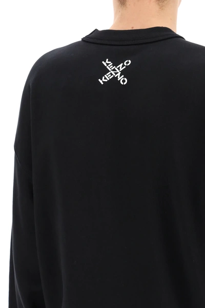 Shop Kenzo Sport Big X Sweatshirt In Black,white