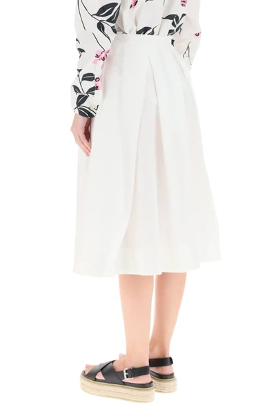 Shop Marni Cotton Midi Skirt In White