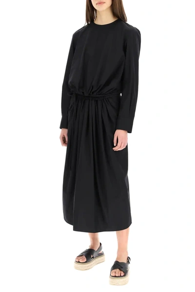 Shop Marni Long Poplin Dress In Black