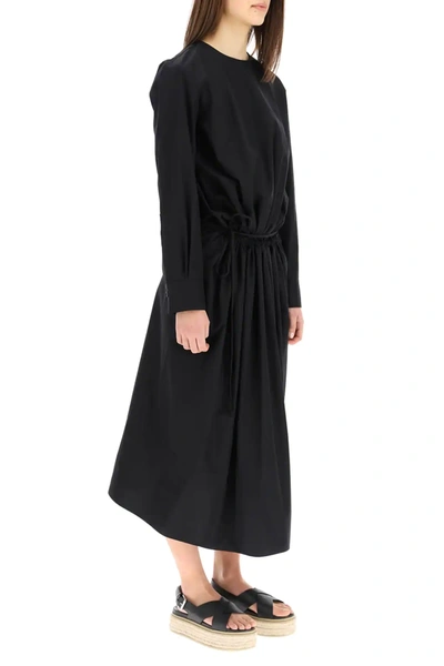 Shop Marni Long Poplin Dress In Black