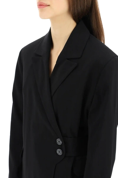 Shop Ganni Wrap Blazer In Black