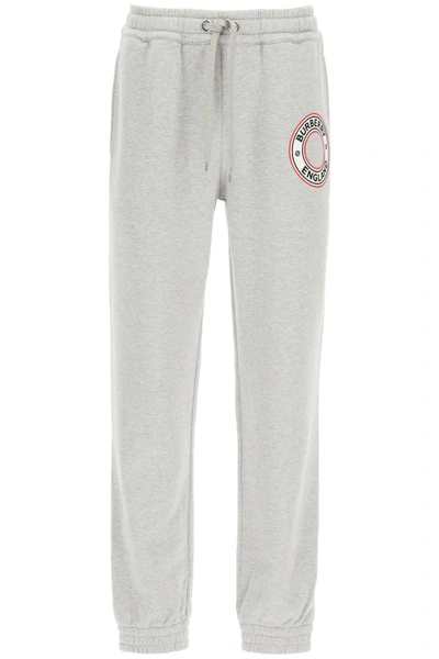 Shop Burberry Addison Jogger Pants In Grey