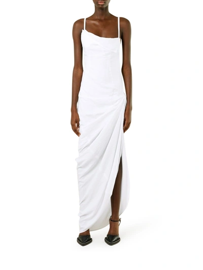 Shop Jacquemus "la Robe Saudade Longue" Dress In White