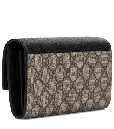 Shop Gucci Gg Marmont Leather Clutch In Black