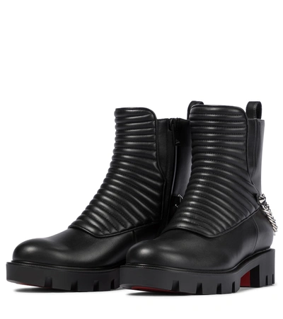 Shop Christian Louboutin Maddic Max Leather Combat Boots In Black