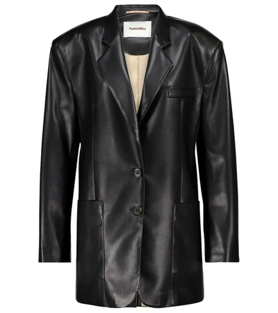 Shop Nanushka Evan Faux Leather Blazer In Black