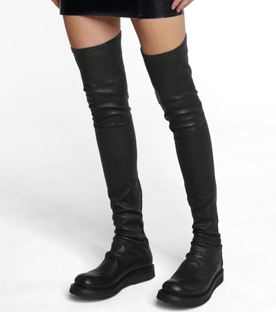 Shop Rick Owens Creeper Stocking Over-the-knee Boots In Black