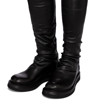 Shop Rick Owens Creeper Stocking Over-the-knee Boots In Black