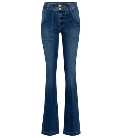 Shop Frame Le High Flare Bootcut Jeans In Blue