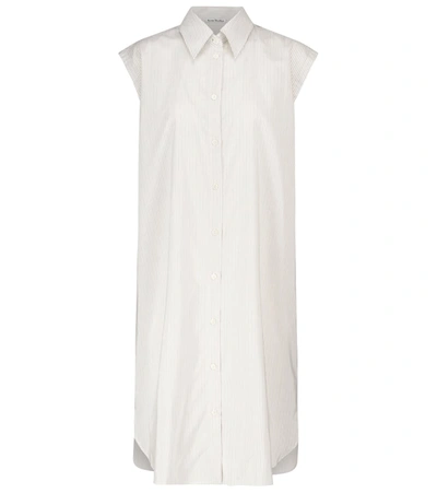 Shop Acne Studios Striped Cotton-blend Shirt Dress In White
