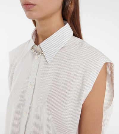 Shop Acne Studios Striped Cotton-blend Shirt Dress In White