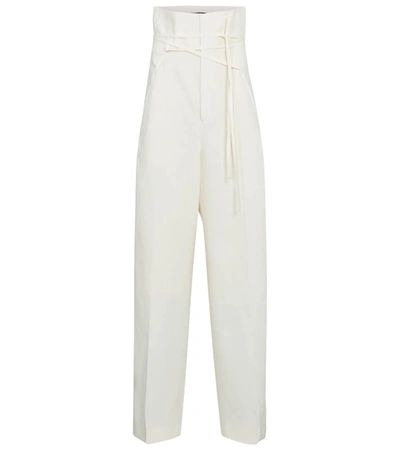 Shop Jacquemus La Pantalon Novio Linen Pants In White