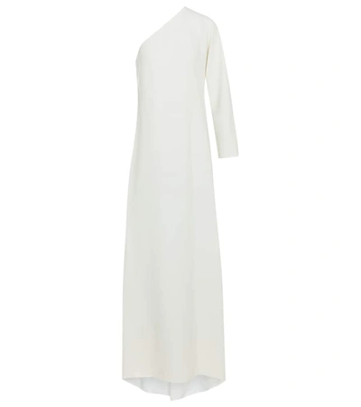 Shop Valentino Asymmetric Silk Crêpe Gown In White